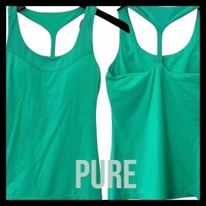 PURE Green Racerback Molded Pad Tank (S)